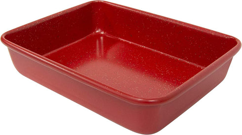 casaWare 8 x 6 x 1.75-Inch Toaster Oven Ultimate Series Commercial Weight Ceramic Non-Stick Coating Pan (Red Granite)...