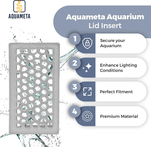 Aquarium Lid Insert Securely Fits Fluval Spec 3 - Aquarium Cover Allows Light Through Voronoi Mesh Design, Fish Tank Lid 3D-Printed PETG, Perfect ...