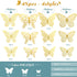 3D Gold Butterfly Wall Decor 3 Sizes 4 Styles Butterfly Party Decorations Cake Decorations Removable Stickers Wall Decor Room Mural Metallic Kids ...