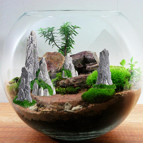 GANAZONO Mini Rockery Decoration Miniature Zen Garden Rockery Decor 8Pcs Bonsai Ornament Accessories Mini Bonsai Figurines Ornament Plant Pot Terr...