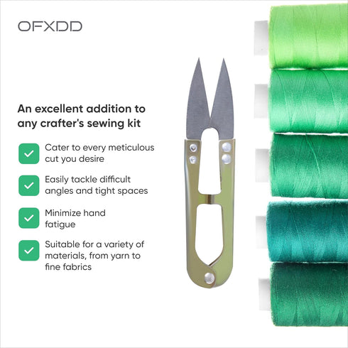 Sewing Scissors Small - Thread Snips for Sewing Stainless Steel - U Shape Thread Cutter/Clippers for Sewing - Nippers, Yarn Scissors for Knitting...