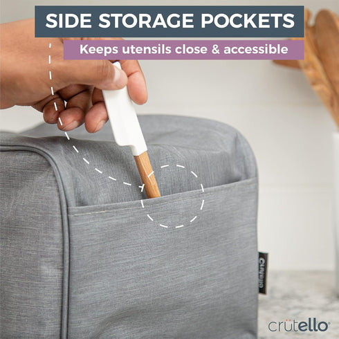 Crutello 4 Slice Toaster Cover with Storage Pockets - Small Appliance Dust Covers, Toaster 4 Slice Carrying Case, Cuisinart Toaster Cover, Sunbeam...