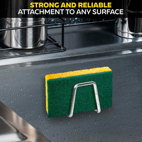 NADOBA Stainless Steel Sponge Holder for Kitchen Sink – Compact & Durable, Easy to Install, Keeps Sponge Dry, Saves Storage Space, Suitable for Me...