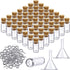 Yungyan 50 Pieces Small Mini Glass Bottles Jars with Cork Stoppers Set, Tiny Cork Glass Bottles with Eye Screws and Small Funnel for Decoration, A...