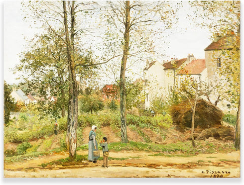 Camille Pissarro Canvas Wall Art - Houses at Bougival Canvas Poster - Landscape Impressionism Art Print - Famous Oil Painting Reproduction Print W...