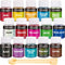 LEOBRO Holographic Fine Glitter, 15 Colors Fine Glitter for Crafts, Resin, Jewelry Art Crafts Making, Nail Body, with 10 PCS Stir Spoons...