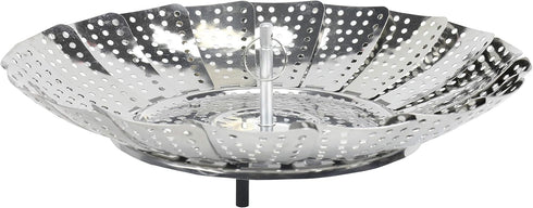 Chef Craft Classic Steamer Basket, 6 inch Diameter 9.5 inch Expanded, Stainless Steel...