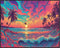 Posterizer 1 pcs- psychedelic funky hippie colorful landscap 7-Abstract & Modern Art-Fantasy & Fiction Art- Living Room Bedroom Decor- unframed wa...