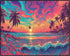 Posterizer 1 pcs- psychedelic funky hippie colorful landscap 7-Abstract & Modern Art-Fantasy & Fiction Art- Living Room Bedroom Decor- unframed wa...