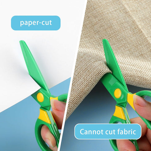 Kids Safety Scissors, Toddler Plastic Training Scissors, Children Preschool Craft Scissors?3 Pack?with 60 Colorful Paper Cutting...