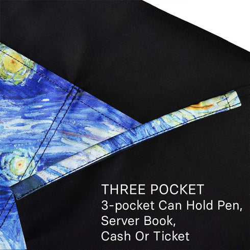 Waitress Serving Apron with 3 Pockets,Half Waist Server Aprons for Waiter,Women...