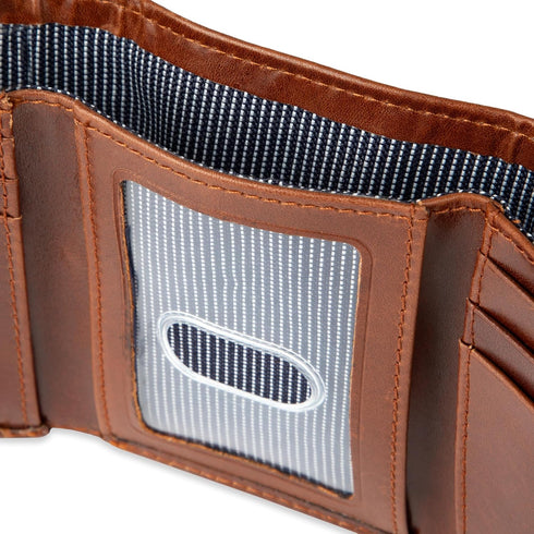 Levi's Men's Trifold Wallet-Sleek and Slim Includes Id Window and Credit Card Holder, Tan, One Size...