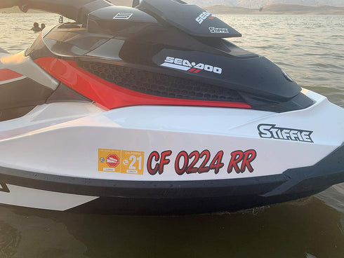 STIFFIE Whipline Metallic Gold/Black 3" Boat & PWC Registration Decals • Numbers Letters Stickers...