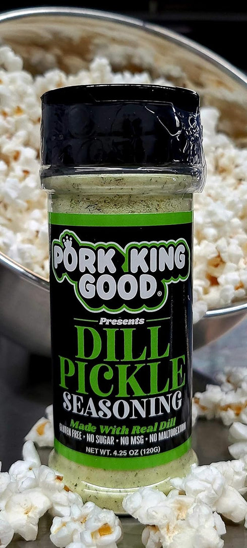 Pork King Good Dill Pickle Seasoning for Cooking and Popcorn Seasoning - Keto Friendly, Paleo, No MSG, Gluten Free (Dill Pickle, Single Shaker)...