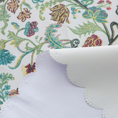 LIBERECOO Vinyl Tablecloth 52 inch Round Exquisite Floral Plastic Tablecloths Stain-Resistant 100% Waterproof Table Cover for Home and Dining Indo...