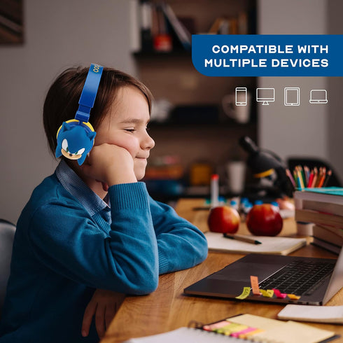 Sonic The Hedgehog Over-Ear Headphones for Kids - Adjustable Headband, Stereo Sound, Tangle-Free Cable, Volume Control, and 3.5mm Jack - Perfect f...