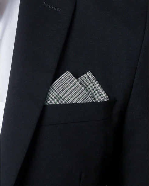 Jacob Alexander Men's Wool Glen Plaid Pocket Square Handkerchief Hanky - Navy/Green/White...
