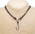 BlueRica Fish Hook on Adjustable Black Cord Necklace (Chrome Finish)...