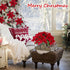 Homcomoda Christmas Red Artificial Flower Faux Poinsettia Bush Fake Flowers for Holiday Wedding Home Decoration 7 Heads 4 Bouquets...