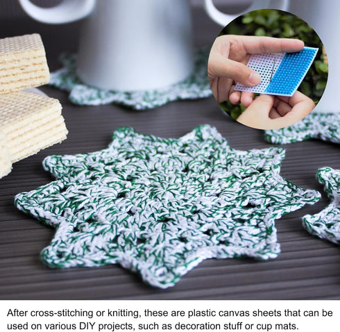 PATIKIL Plastic Mesh Canvas Sheets,10Pcs 4 x 4inch Cross Needlework Blank Yarn Crafting for Embroidery DIY Bookmarks Cup Mats, White, Square...