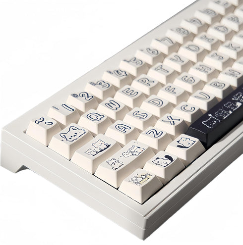 PBT Keycaps Graffiti Cat Keycaps 148 Keys DYE-Sub Custom Keycaps Set, Cherry Profile Keycaps for Cherry Mx Switches ISO ANSI Layout Mechanical Key...