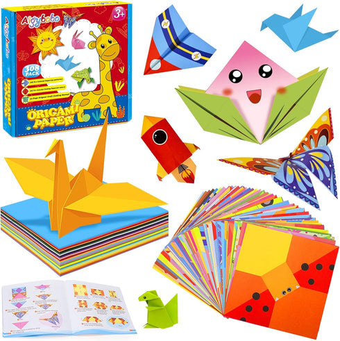 Aigybobo Origami Paper Set, 308PCS Kids Craft Paper Kit with Instructional Book for Girls Age 6,7,8,9,10,11,12, Art Projects Supplies for School C...
