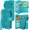 Harryshell Compatible with iPhone 13 Pro 5G 2021 Wallet Case Detachable Magnetic Cover Zipper Cash Pocket Multi Card Slots Holder Wrist Strap Lany...
