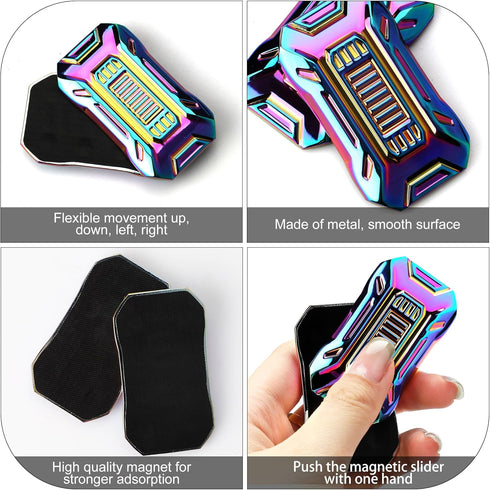 Slider Fidget Toy, Metal Fidget Toys for Adults Fidgets, Rainbow Fidget Toys for Kids, Teens, EDC Fidget Toys for Anexity, ADHD, Stress Relief Ite...