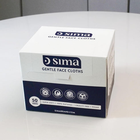 Sima Disposable Face Towels for Drying - 100% Cotton Face Wipes 50 Pack - Biodegradable Makeup remover for sensitive Skin, Gentle Clean facial clo...