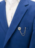 Knighthood Silver Stone Wheel Chain Lapel Pin Badge Coat Suit Collar Accessories Brooch for Men...