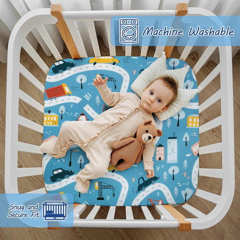Cloele Square Playard/Playpen Fitted Sheets Perfect for 36 X 36 Portable Playard Mattresses - Square Pack and Play Crib Sheets - Ultra Soft Polyes...