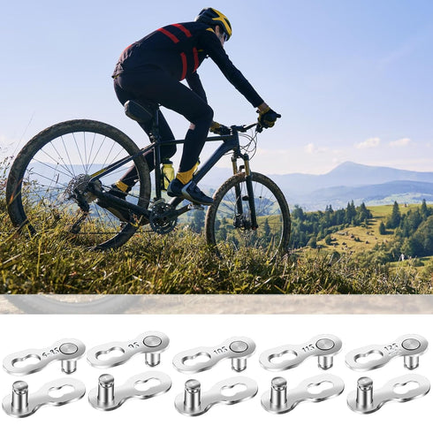 5 Pair Bike Chain Link Bicycle Missing Link for 8-9-10-11-12 Speed Chain Bike Chain Master Link Reusable Steel Bike Chain Link Professional Chain ...