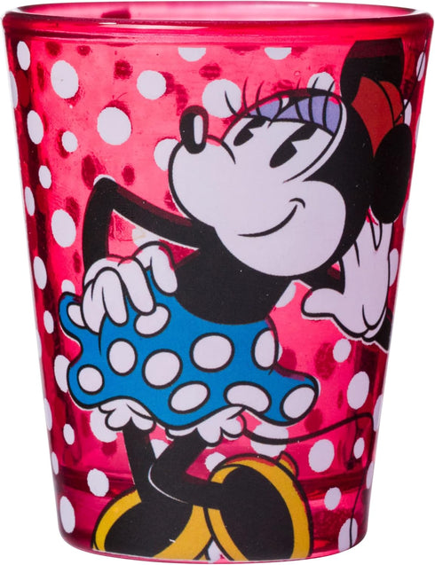 Silver Buffalo Disney Vintage Minnie Mouse 4 Pack Mini Glasses Set, 1.5 Ounce...