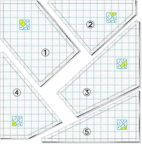 Quilting Template Set Acrylic Cutting Templates for Quilting Sewing Machine Ruler DIY Hand Patchwork Quilt Templates Ruler for Cut Mats 9 x 9 Inch...