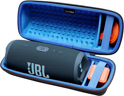 LTGEM Case for JBL Charge 4/JBL Charge 5 Speaker Carrying Case Hard Storage Travel Protective Bag Fits Charger and USB Cable (Lycra Blue)......