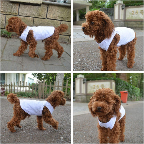 2018 Pet Clothes Dog Clothing Blank T-shirt Tanks Top Vests for Small Middle Large Size Dogs 100% Cotton Dog Summer Vest Classic (XL, White)...