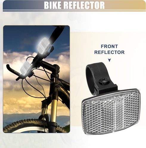 X AUTOHAUX Bike Reflectors 2.13"x1.57" Bicycle Warning Reflector Bike Accessories Plastic White...