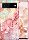 Btscase for Google Pixel 6 Case, Gold Glitter Bling Marble Pattern Hard PC Slim Fit Shockproof Full Body Rugged Drop Protective Women Girls Cover ...