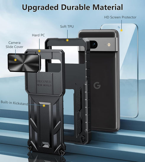 FNTCASE for Google Pixel-8 Phone Case: Military Grade Drop Protection Cell Phone Cover with Kickstand & Slide | Rugged Shockproof Protective Bumpe...
