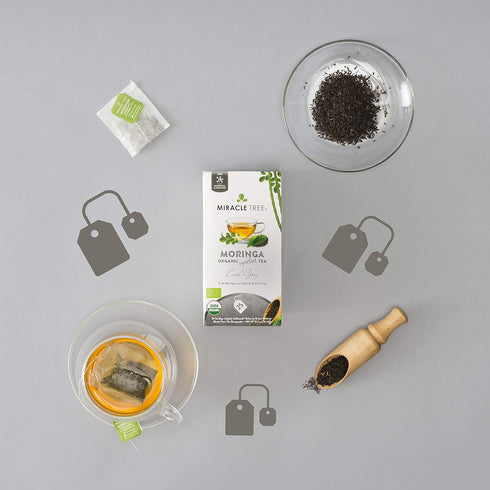 Miracle Tree - Organic Moringa Superfood Tea, 25 Individually Sealed Tea Bags, Earl Grey (Keto, Detox, Energy & Immunity Booster, Vegan, Gluten-Fr...