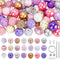 100pcs Bubblegum Beads 20mm Chunky Beads Large Gumball Rhinestone Pearl Beads with 96pcs Tiny Round Spacers, Extender Chains, Beading Wire (Pink &...