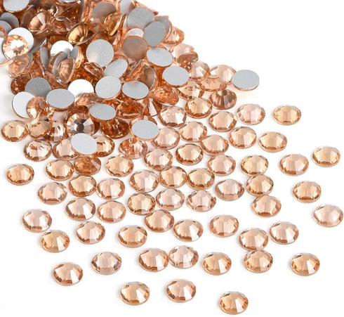 Jollin Glue Fix Crystal Flatback Rhinestones Glass Diamantes Gems for Crafting Nail Art Crafts Decorations Clothes Shoes 4.8mm (ss20 576pcs, Champ...