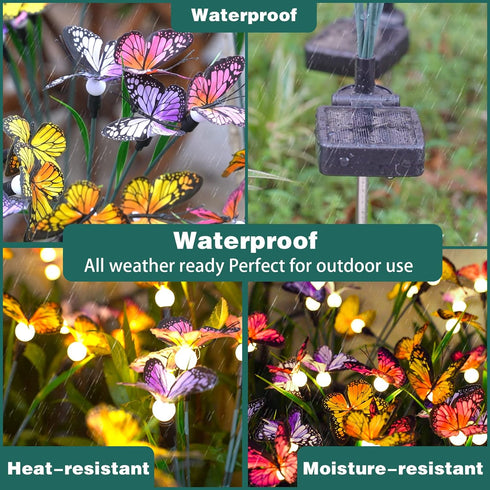 TONULAX Solar Garden Lights - Newest Swaying Butterfly Light, Swaying in The Wind, Solar Outdoor Lights, Yard Patio Pathway Decoration, High Flexi...