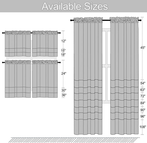 DONREN Pure White Small Window Curtain Panels for Kitchen - Room Darkening Curtain Tiers for Nursery with Rod Pocket (30 x 30 Inch,1 Pair)...