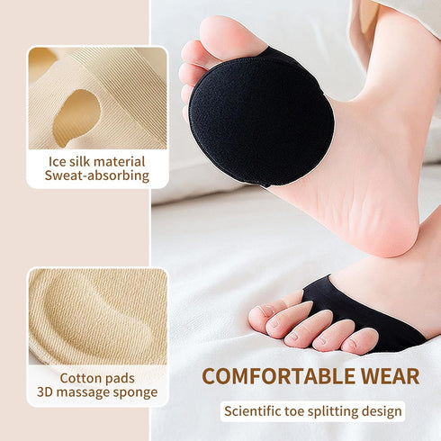 4 Pairs Metatarsal Pads Ball of Foot Cushions Honeycomb Fabric Forefoot Pads for Women High Heels Shoes Foot Pads Invisible Soft Toe Pads Reusable...
