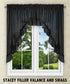 Ellis Curtain Stacey Sheer Tailored Tier Pair Curtains, 56" x 30", Black...