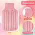 2 Pieces Hot Water Bottle Cover Soft Cover Only Knitted Hot Water Bottle Sweater for Hot Compress and Cold Therapy, Ideal for Menstrual Cramps, Ne...