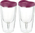 Southern Homewares 10oz Merlot Red Lid Wine Tumbler, 2-Pack – Insulated Double Wall Acrylic with See-Through Cup...