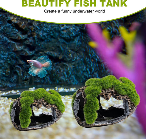 Betta Broken Barrel Decor Fish Tank Accessories, Resin Fish Hide Cave Aquarium Decoration Fish Tank Toys Hole Accessories (Small)...