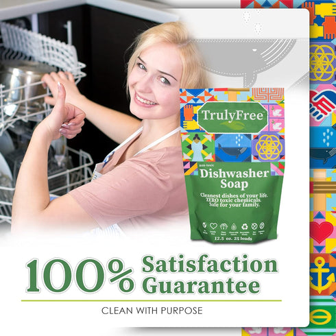 Auto Dishwasher Soap, 12.5oz Bag - Natural Concentrated Formula - Dish Soap, Dishwasher Detergent Cleaning Supplies, Hard Water Stain Remover, Spa...